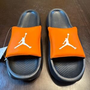 New Nike Air Jordan Jumpman Slides Sandals Orange White Size 11